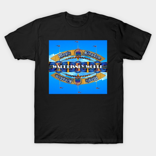 Magic Kingdom reflection of 50 years entrance sign design T-Shirt by dltphoto